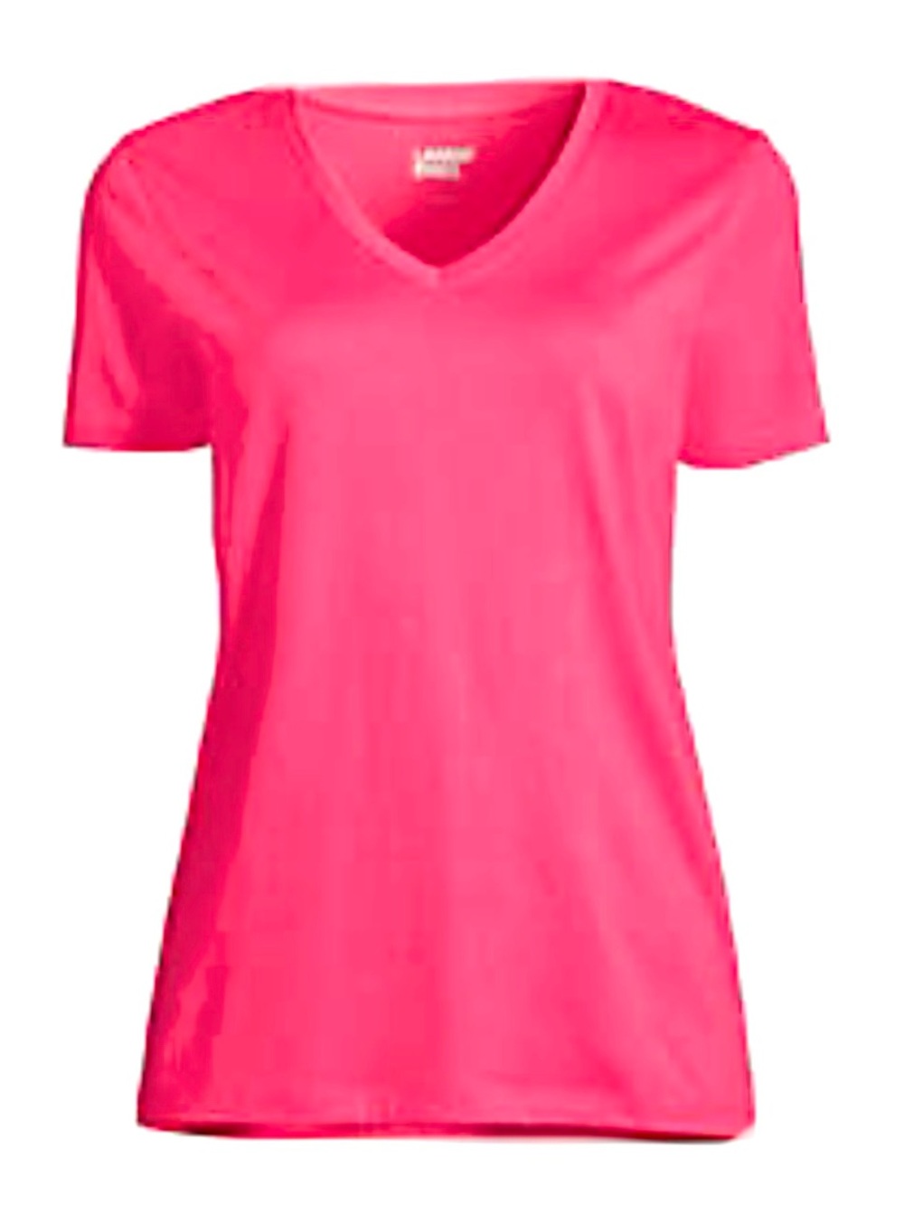 Lands' End Sz XLT Supima Cotton V-Neck Tee in Hot Pink